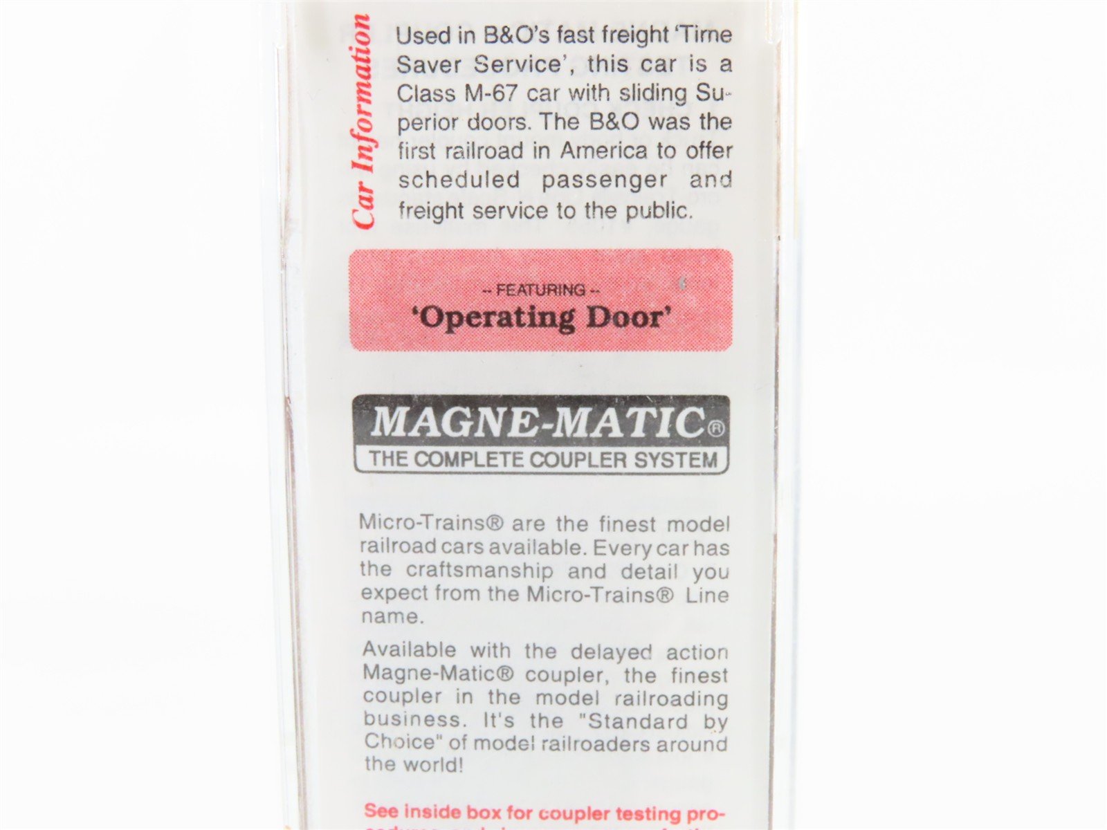 N Scale Micro-Trains 20346/3 B&O Baltimore & Ohio 40' Box Car 470835 RTR