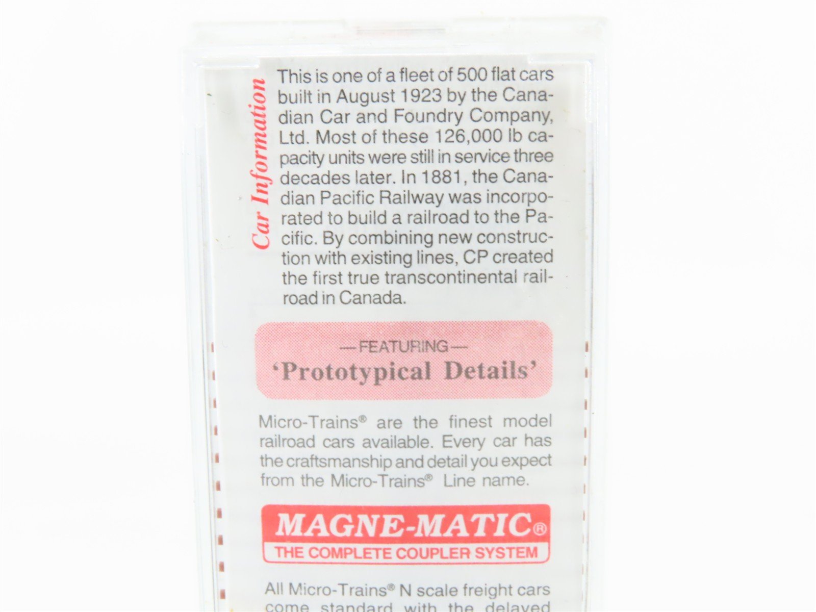 N Scale Micro-Trains 44040 CP Canadian Pacific 50' Flat Car 300057 RTR
