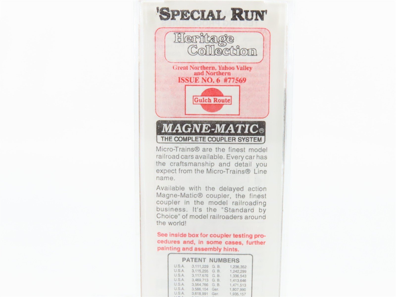 N Scale Micro-Trains Line MTL Special Run GGYV&N Gulch Route 40' Box Car #77569