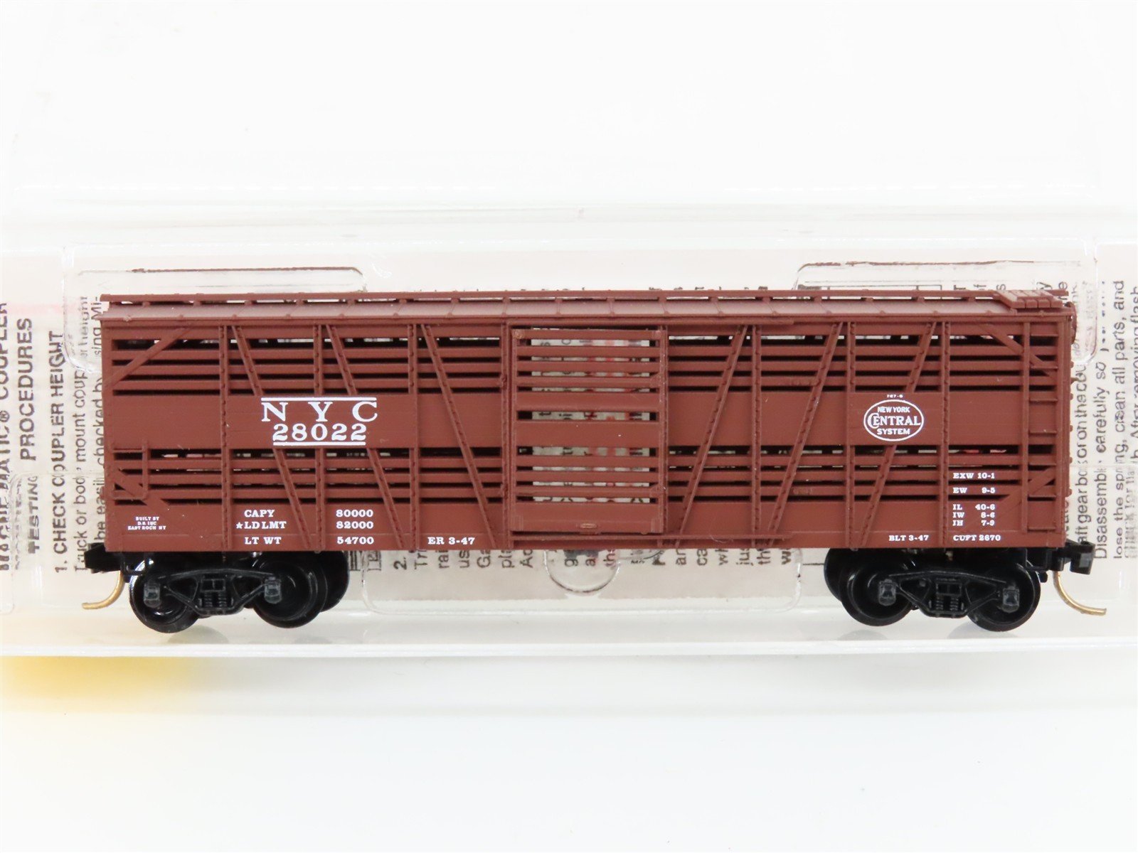 N Scale Micro-Trains MTL 35040 NYC New York Central 40' Stock Car #28022
