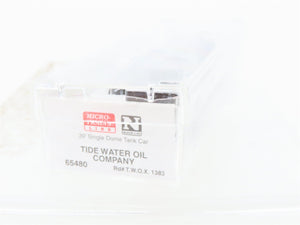 N Scale Micro-Trains MTL 65480 TWOX Tidewater Oil 39' Single Dome Tank Car #1383