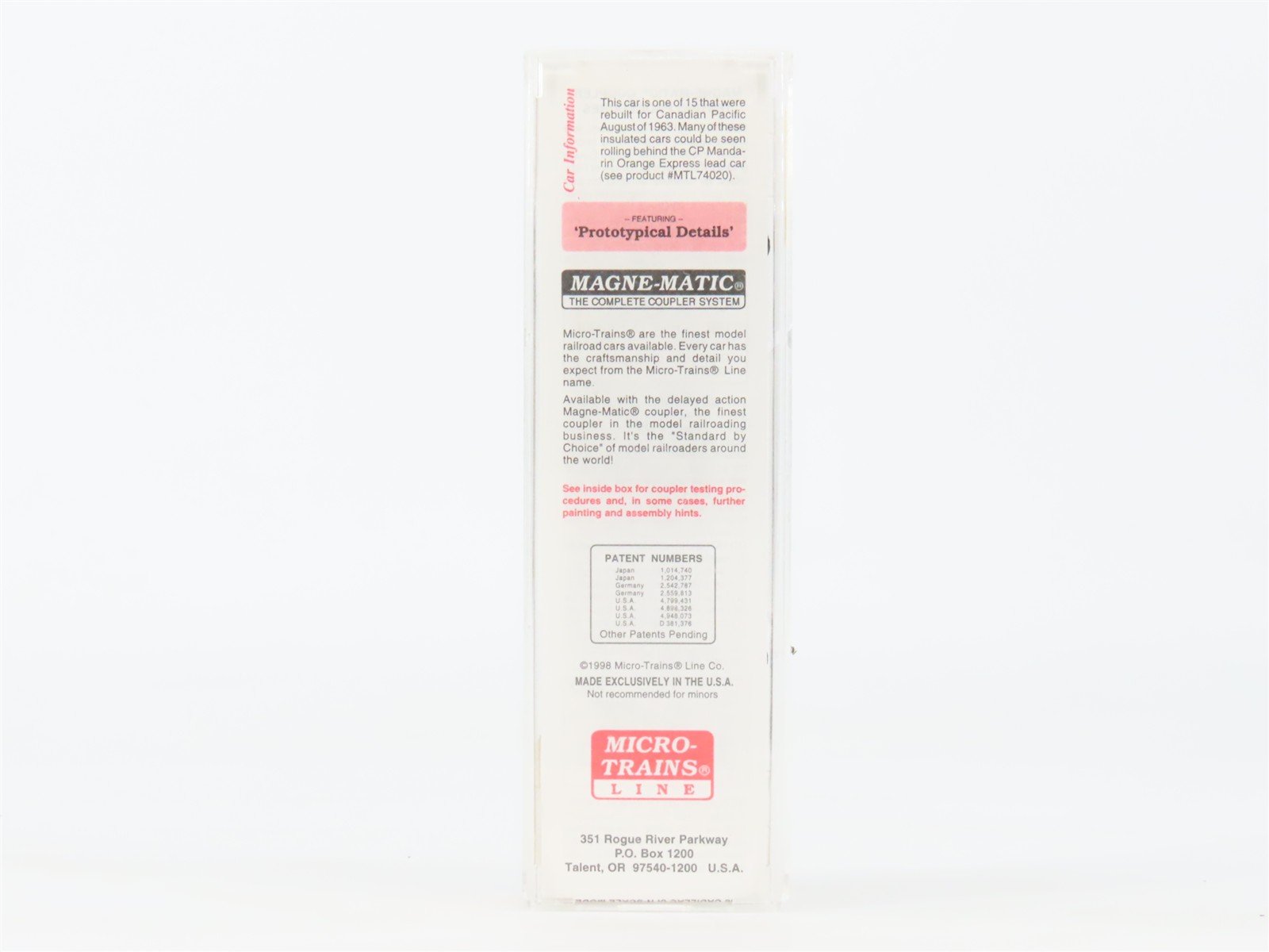 N Scale Micro-Trains 74040/3 CP Canadian Pacific 40' Box Car 285605 RTR