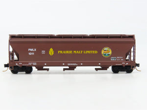 N Scale Micro-Trains 12510 PMLX Prairie Malt Limited 3-Bay Covered Hopper RTR