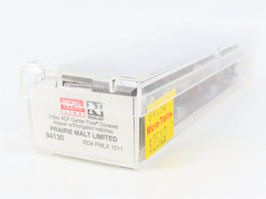 N Scale Micro-Trains 12510 PMLX Prairie Malt Limited 3-Bay Covered Hopper RTR