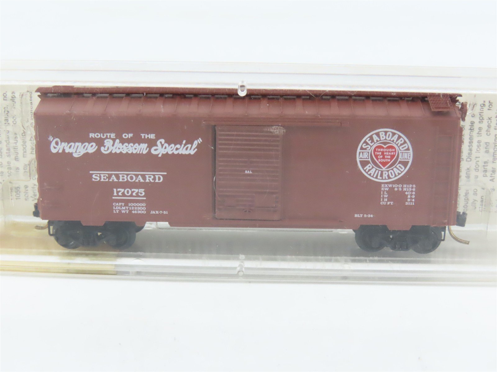 N Scale Micro-Trains 20026 SAL Seaboard 40' Box Car 17075 RTR