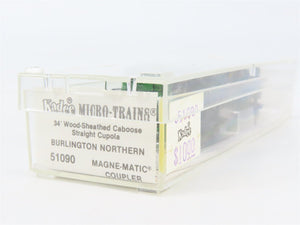 N Scale Micro-Trains 51090 BN Burlington Northern 34' Wood-Sheathed Caboose RTR