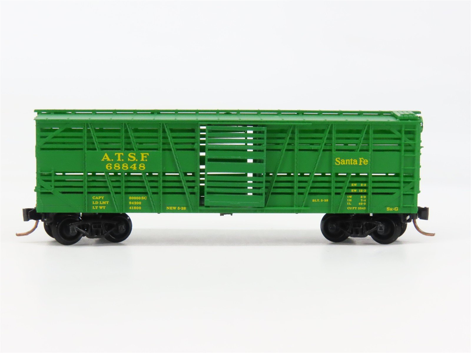 N Scale Micro-Trains 35070 ATSF Santa Fe 40' Stock/Cattle Car 68848 RTR