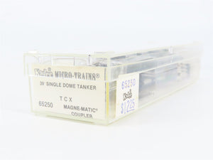 N Scale Micro-Trains 65250 The Texas Company Lessee 39' Single Dome Tank Car RTR