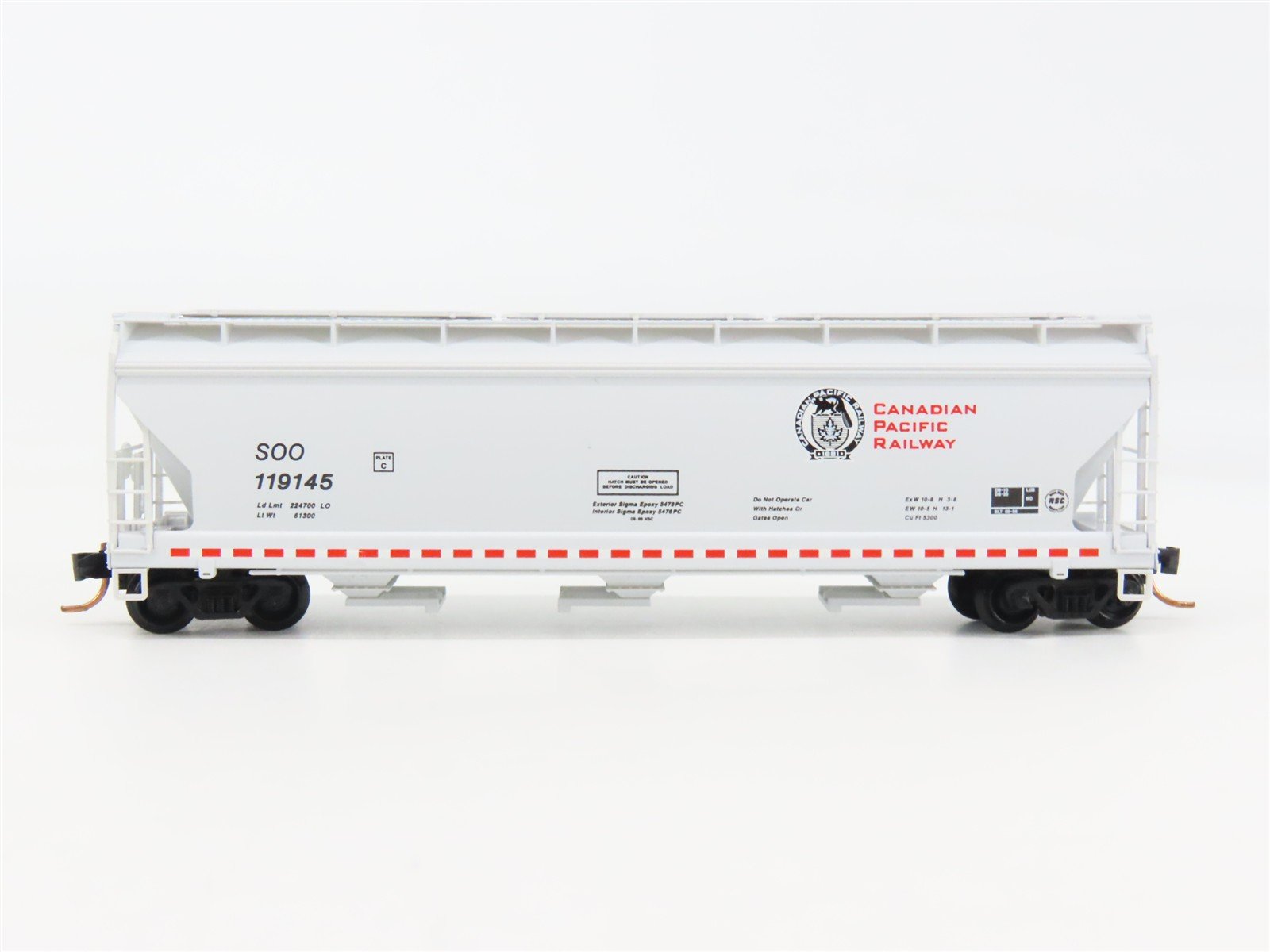N Scale Micro-Trains 94140 Soo Line 3-Bay Covered Hopper 119145 RTR