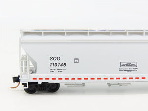 N Scale Micro-Trains 94140 Soo Line 3-Bay Covered Hopper 119145 RTR