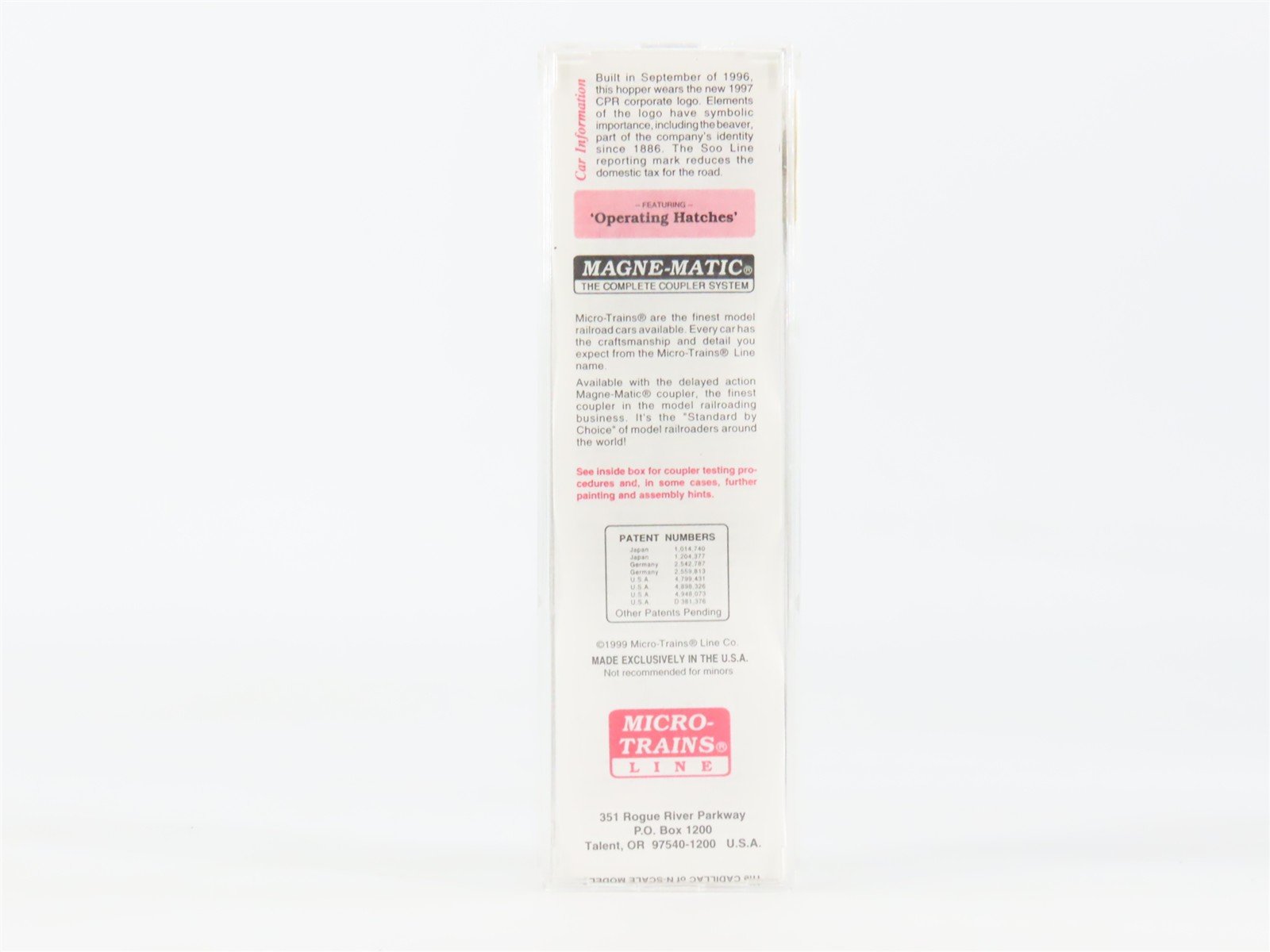 N Scale Micro-Trains 94140 Soo Line 3-Bay Covered Hopper 119145 RTR