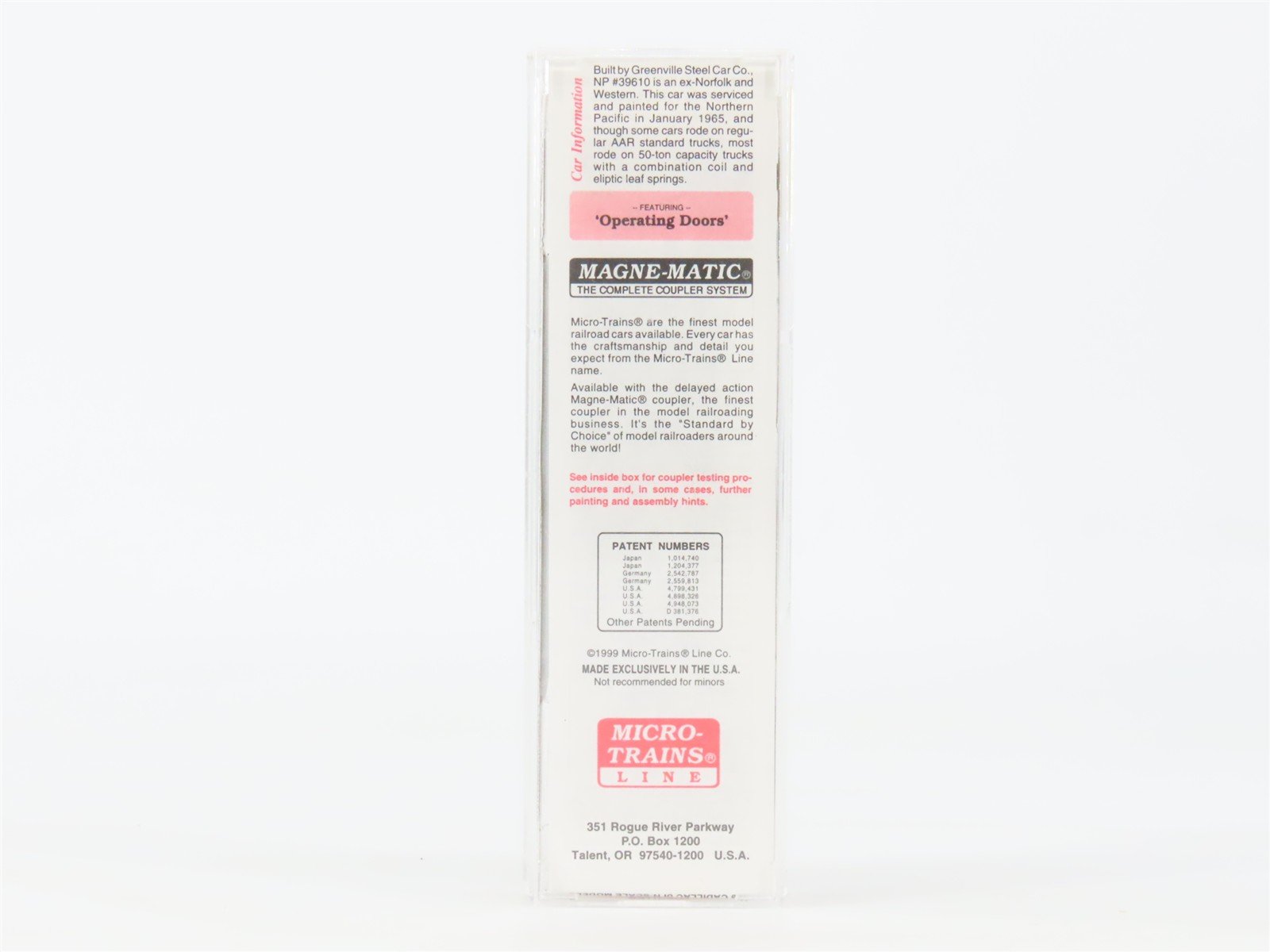 N Scale Micro-Trains 79020 NP Northern Pacific 50' Box Car 39610 RTR