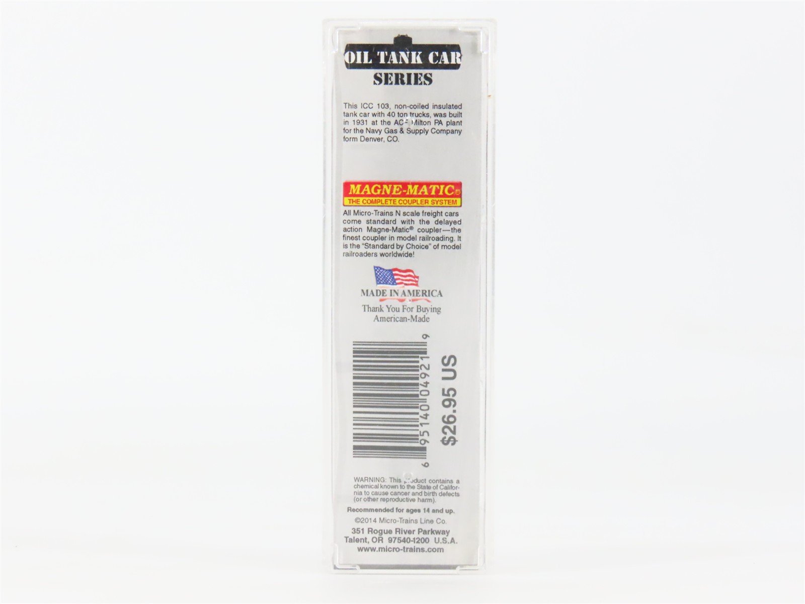 N Scale Micro-Trains 06500790 CTTX Navy Gas & Supply 39' Tank Car 8506 RTR