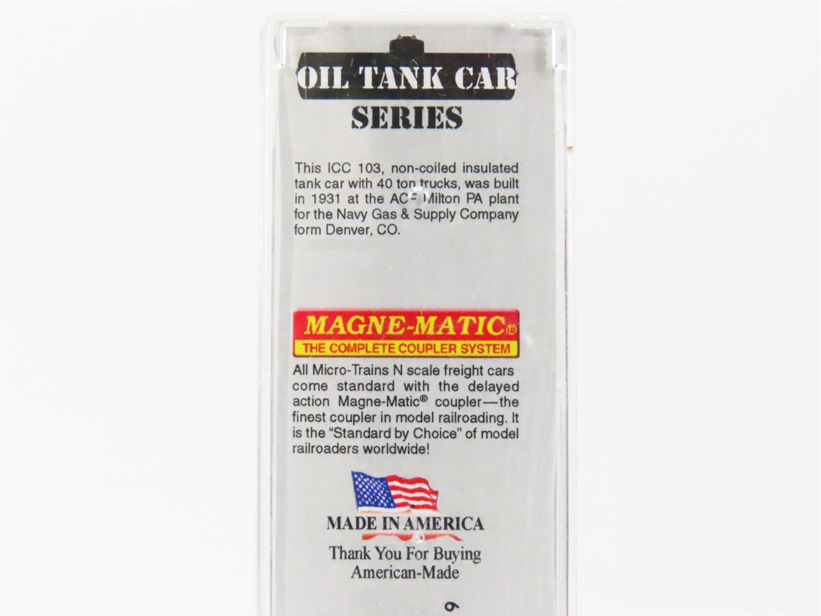 N Scale Micro-Trains 06500790 CTTX Navy Gas & Supply 39' Tank Car 8506 RTR