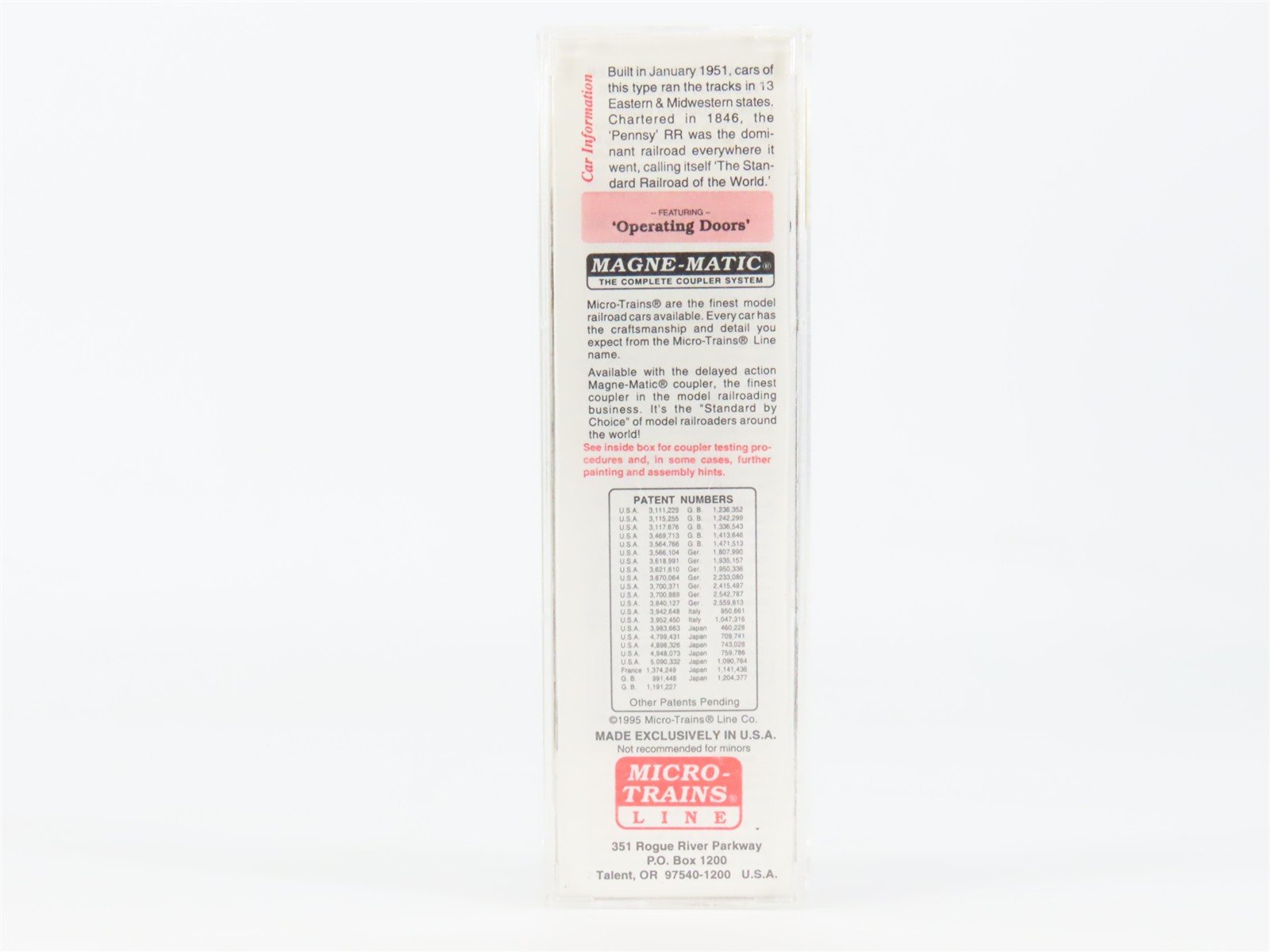 N Scale Micro-Trains 20780 PRR Pennsylvania 40' Box Car 603116 RTR