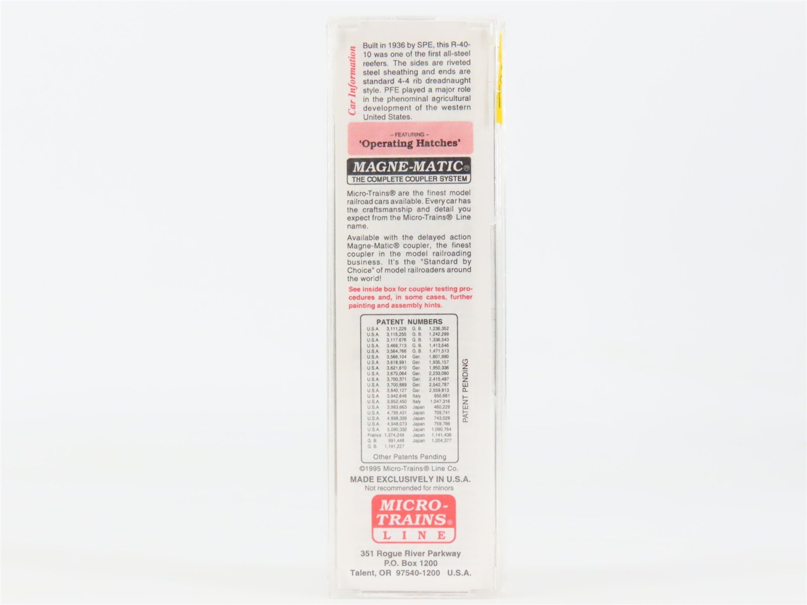N Scale Micro-Trains 59010 PFE Pacific Fruit Express 40' Ice Reefer 40400 RTR