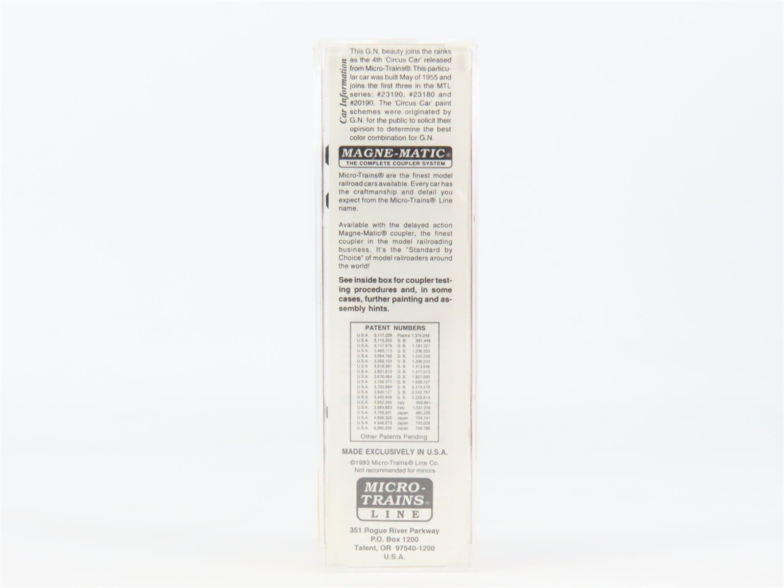 N Scale Micro-Trains 23200 GN Great Northern 40' Double Door Box Car 3249 RTR