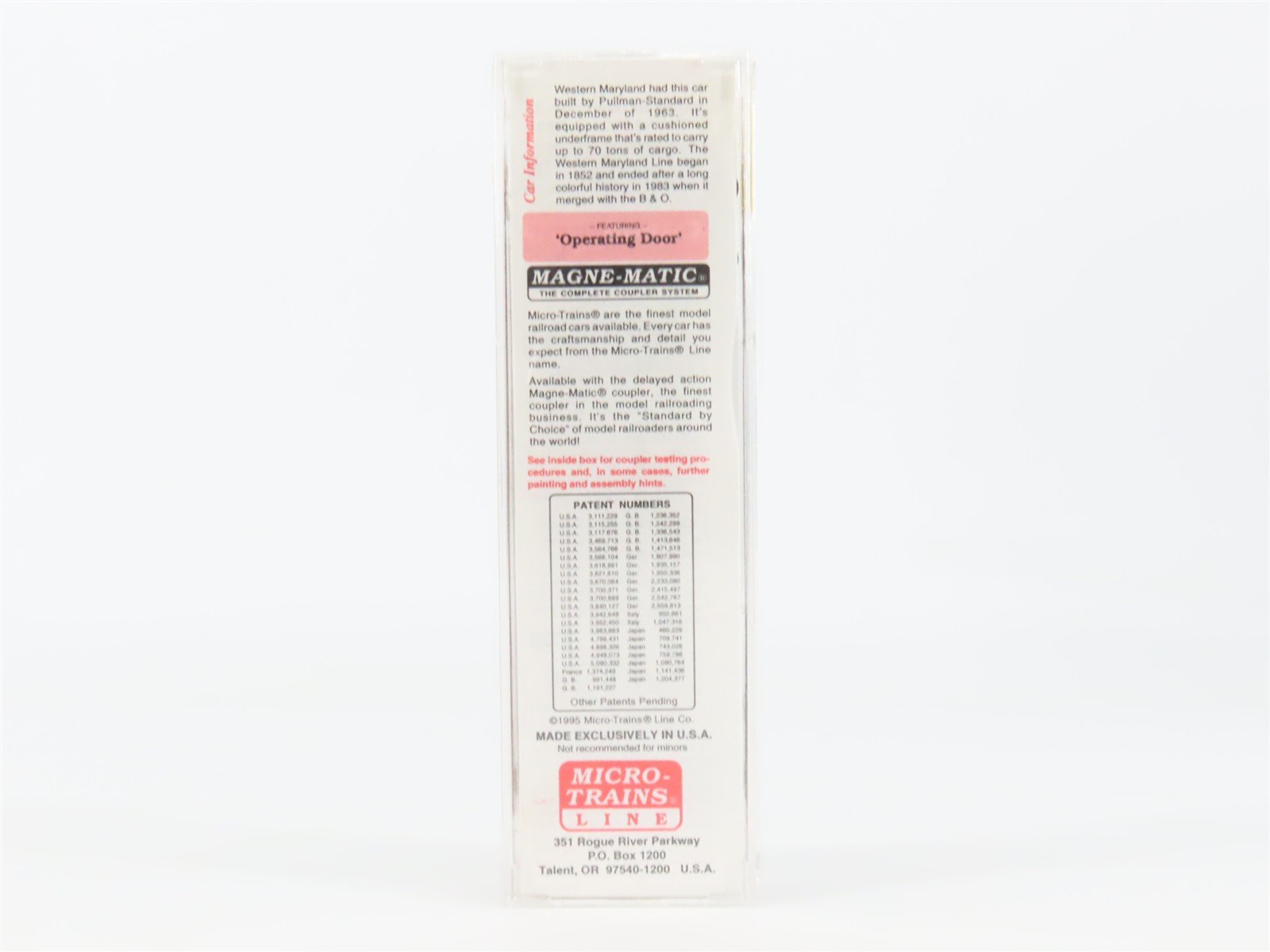 N Scale Micro-Trains 33070 WM Western Maryland 50' Box Car 35006 RTR