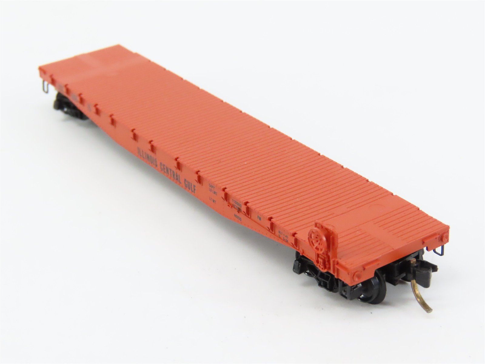 N Scale Micro-Trains 45010 ICG Illinois Central Gulf 50' Fishbelly Flat Car RTR