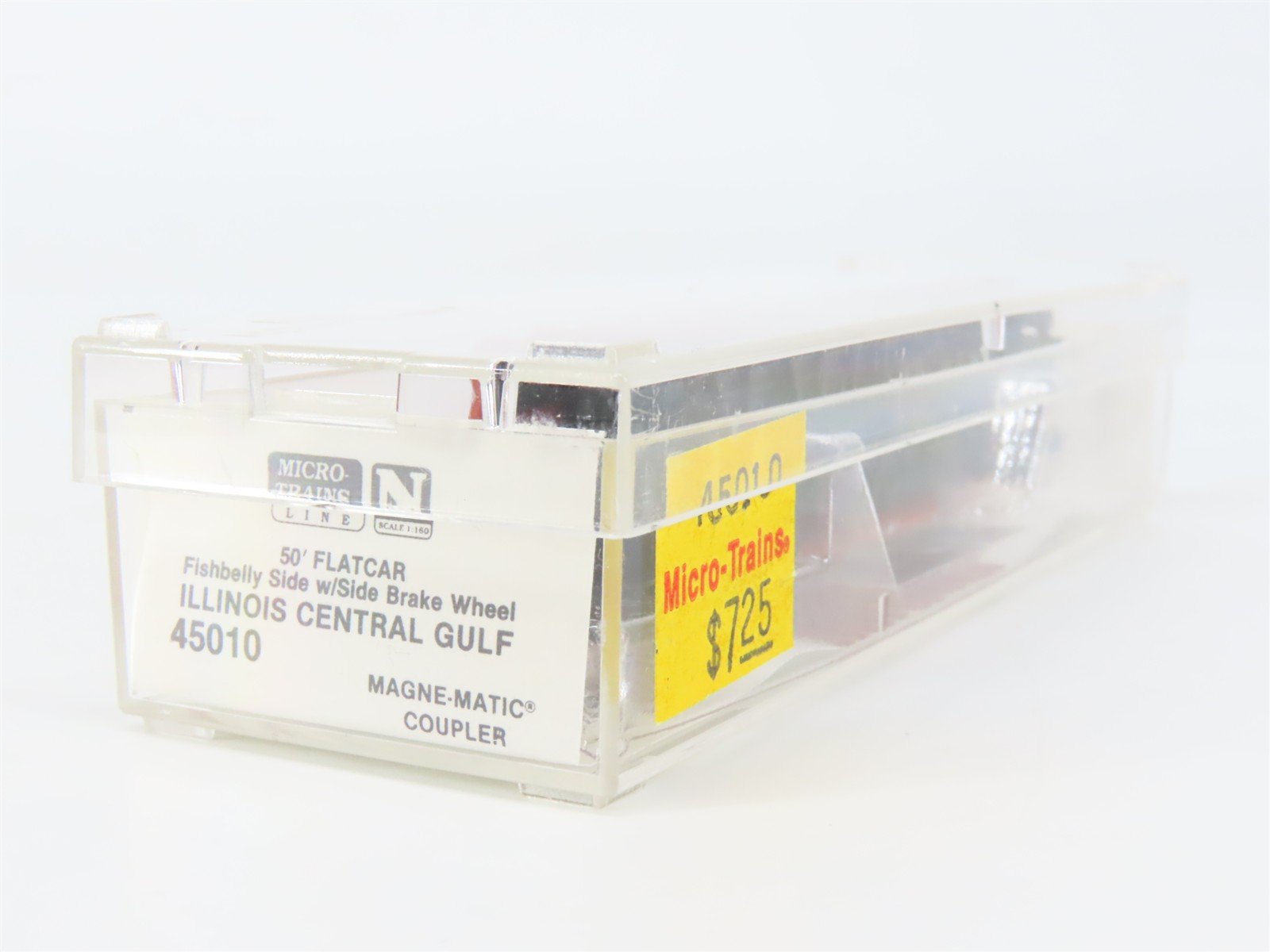 N Scale Micro-Trains 45010 ICG Illinois Central Gulf 50' Fishbelly Flat Car RTR