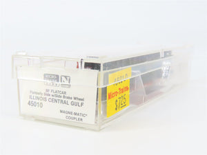 N Scale Micro-Trains 45010 ICG Illinois Central Gulf 50' Fishbelly Flat Car RTR