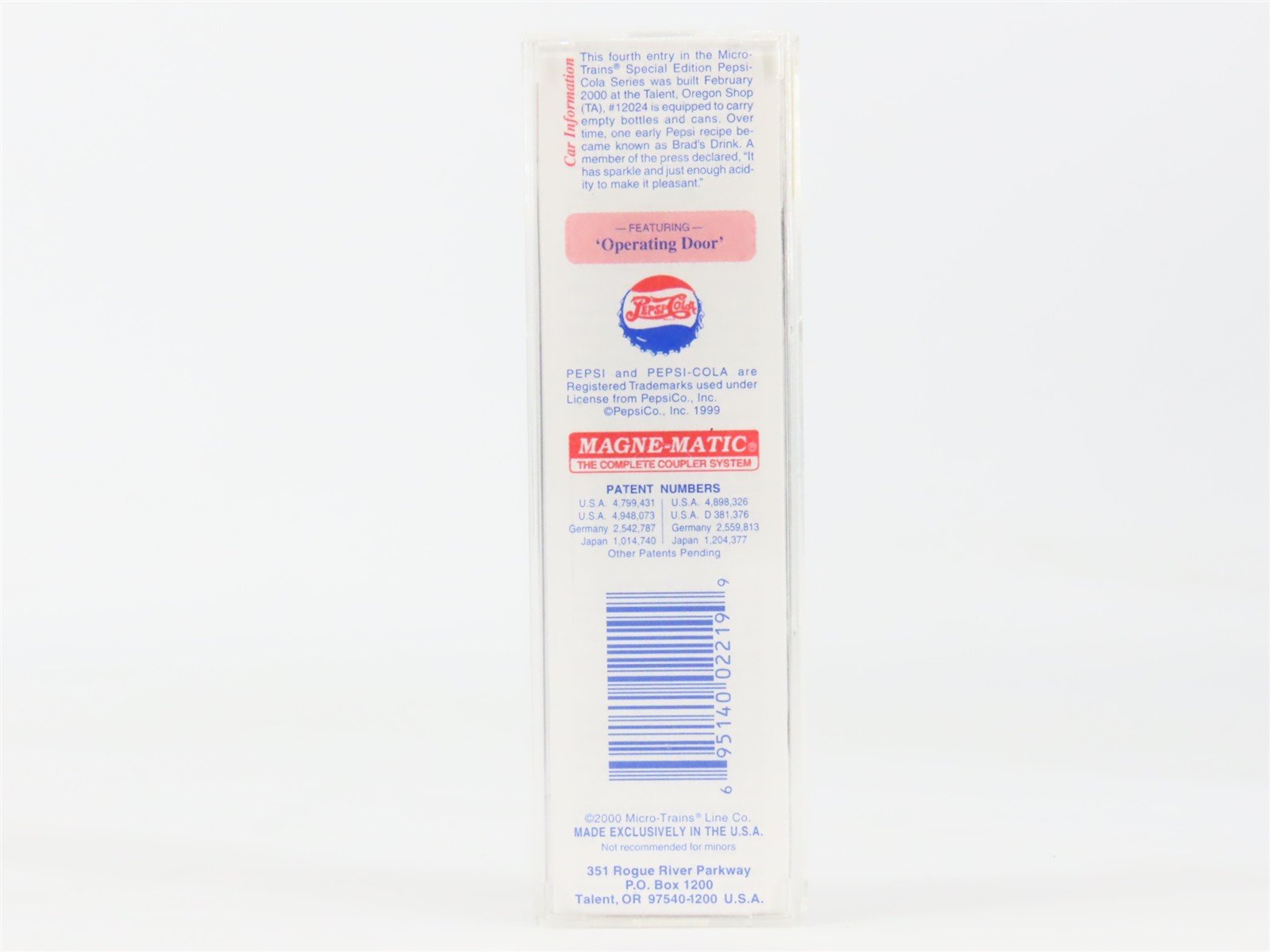 N Scale Micro-Trains 120220 PCMT Pepsi-Cola 40' Box Car 12024 RTR