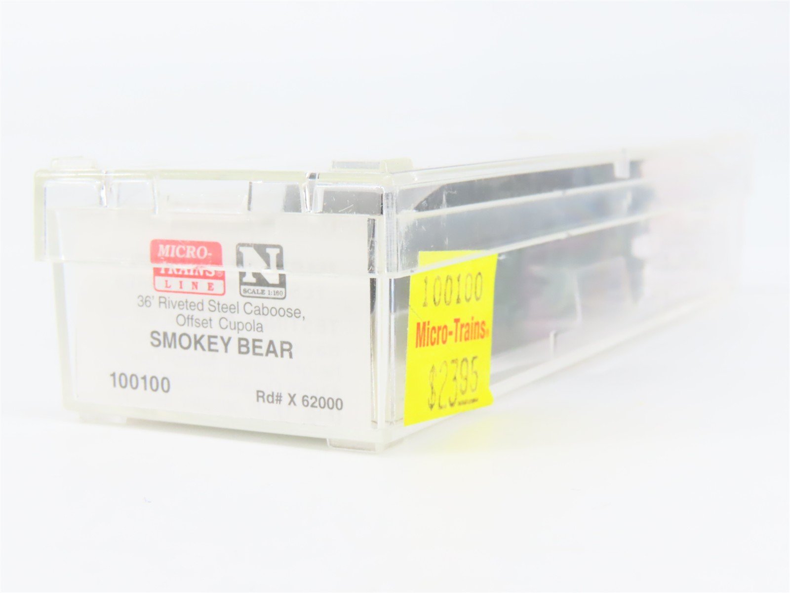 N Scale Micro-Trains 100100 Smokey Bear 36' Offset Cupola Caboose X62000 RTR