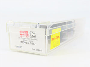 N Scale Micro-Trains 100100 Smokey Bear 36' Offset Cupola Caboose X62000 RTR