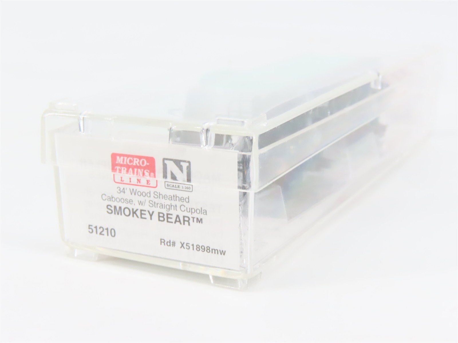 N Scale Micro-Trains 51210 Smokey Bear 34' Wood Sheathed Caboose X51898 RTR