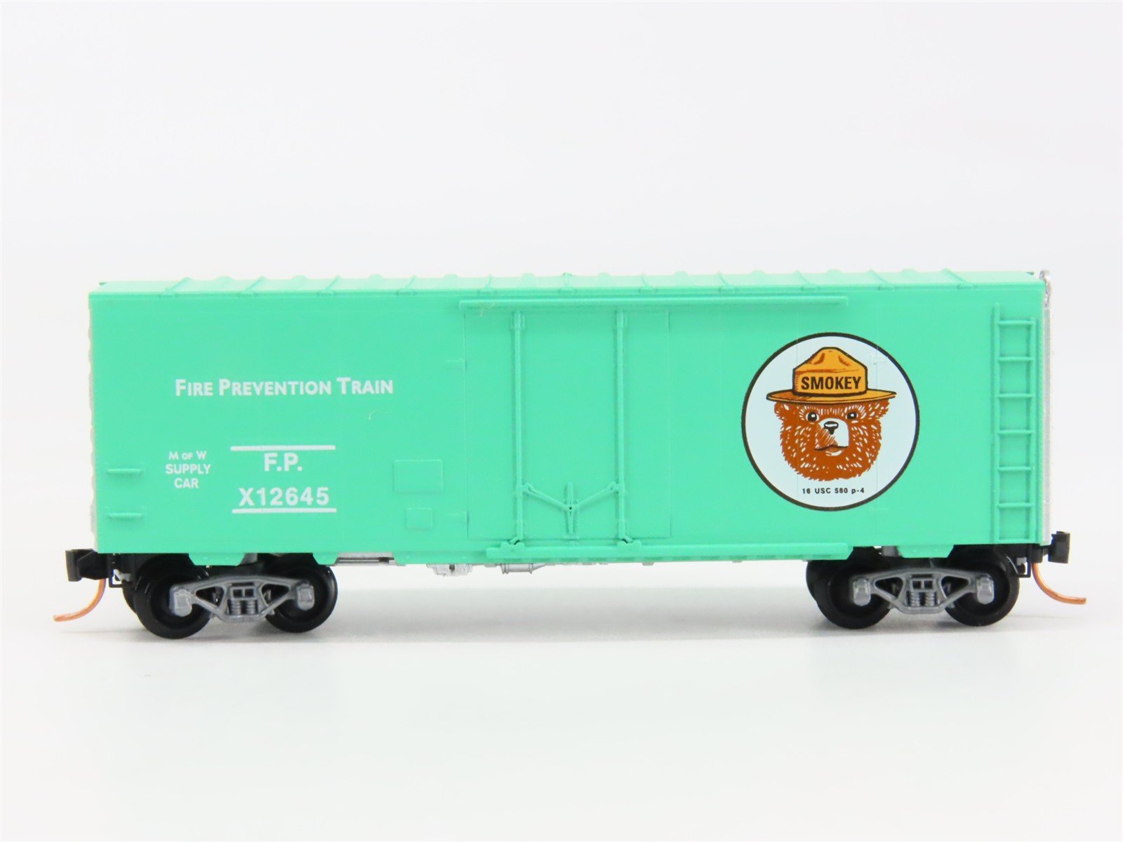 N Scale Micro-Trains 74050 FP Fire Prevention Train 40' Box Car X12645 RTR