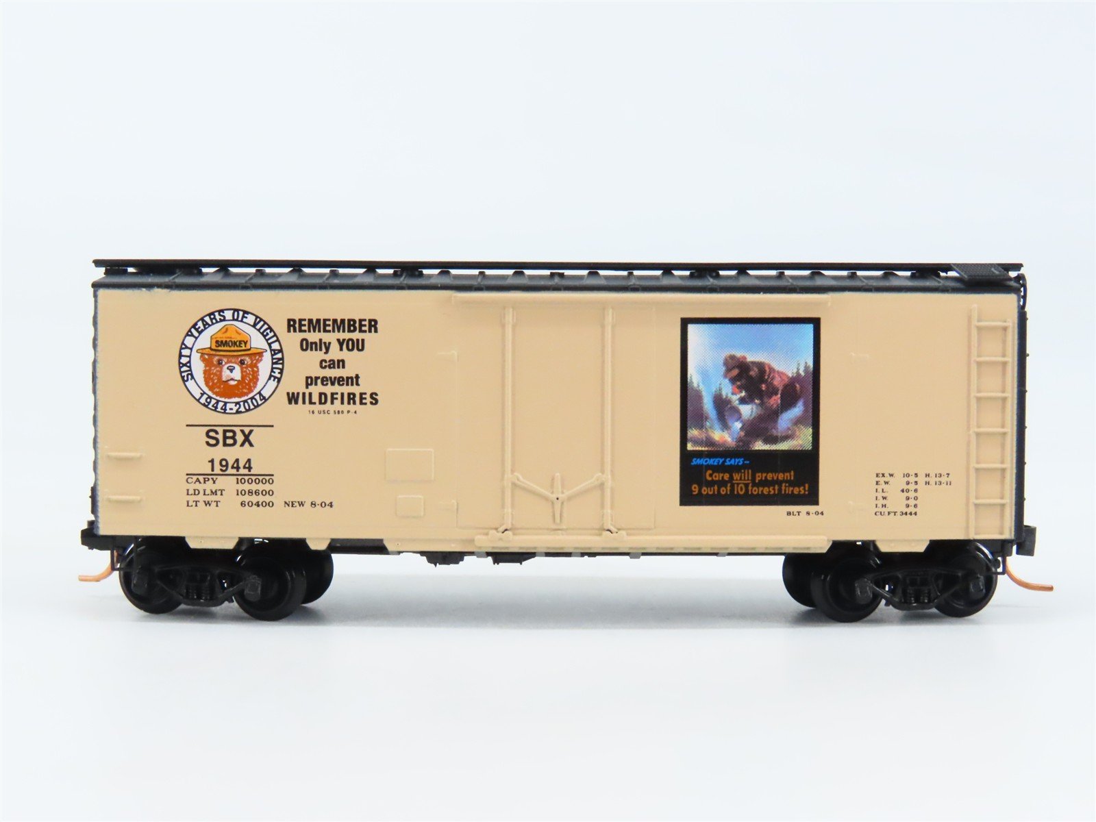 N Scale Micro-Trains 21480 SBX Smokey Bear 40' Box Car 1944 RTR