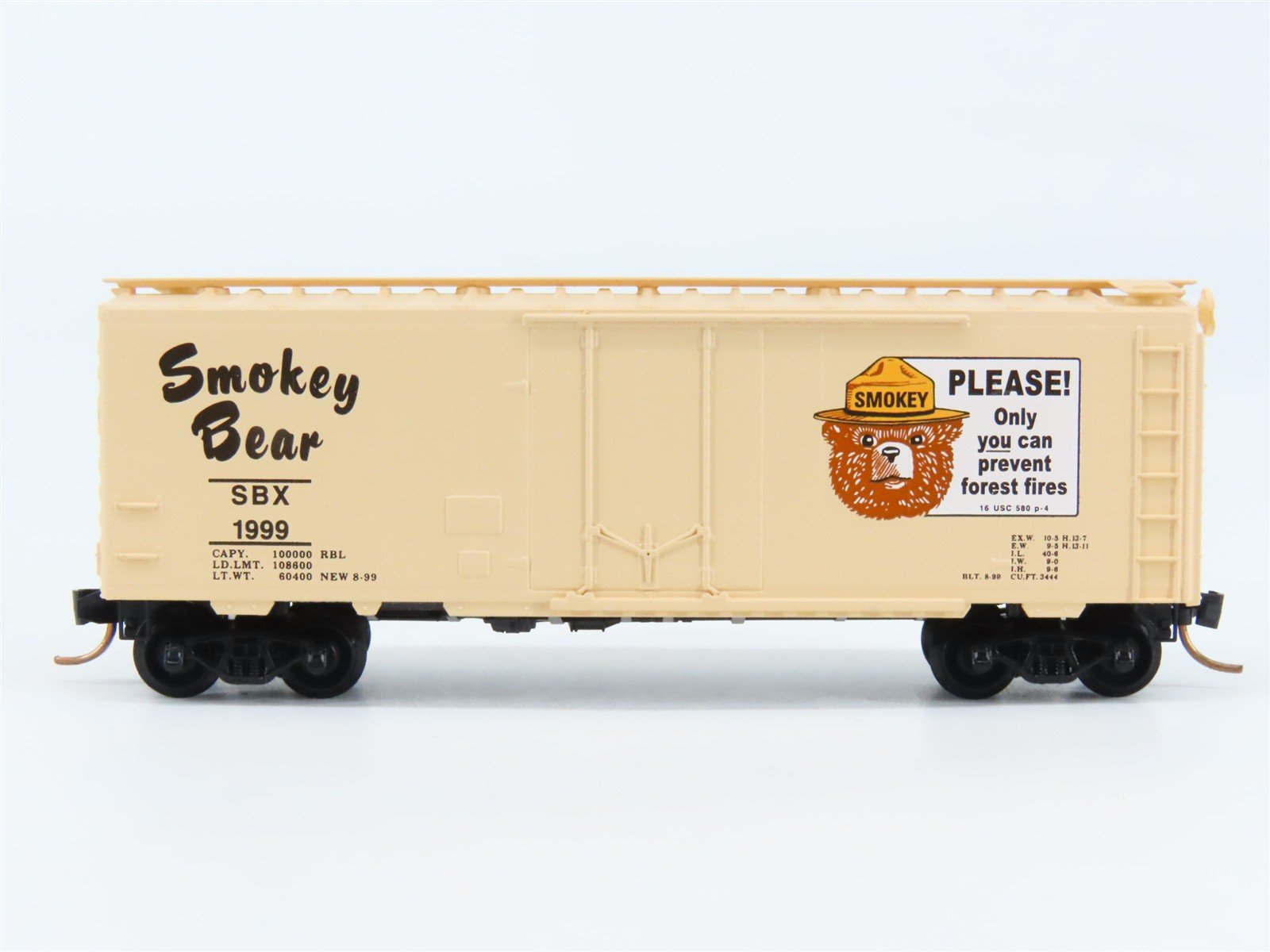 N Scale Micro-Trains 21260 SBX Smokey Bear 40' Box Car 1999 RTR