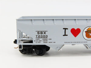 N Scale Micro-Trains 55450 SBX Smokey Bear 33' 2-Bay Hopper 72000 RTR