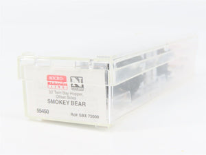 N Scale Micro-Trains 55450 SBX Smokey Bear 33' 2-Bay Hopper 72000 RTR