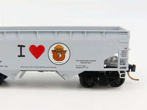 N Scale Micro-Trains 55450 SBX Smokey Bear 33' 2-Bay Hopper 72000 RTR