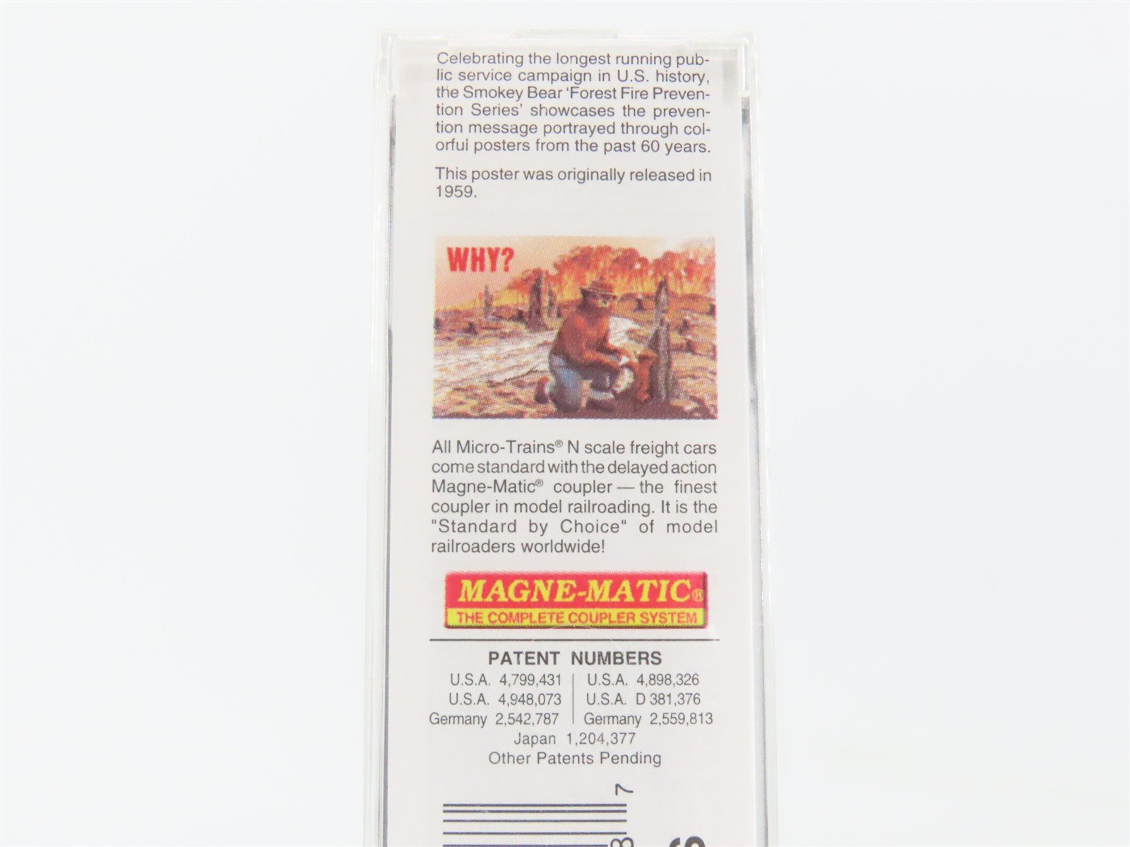 N Scale Micro-Trains 03200402 SBX Smokey Bear 50' Plug Door Box Car 1959 A RTR