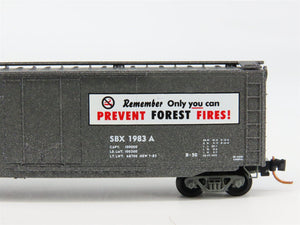 N Scale Micro-Trains 03200405 SBX Smokey Bear 50' Plug Door Box Car 1983 A RTR