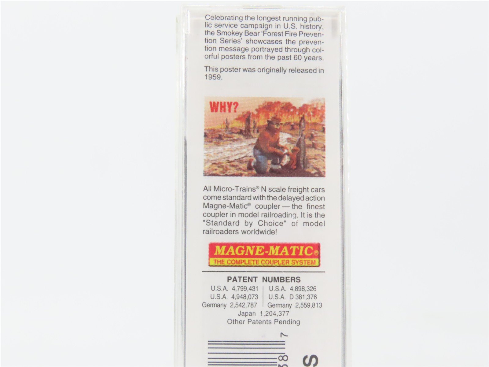 N Scale Micro-Trains 03200402 SBX Smokey Bear 50' Plug Door Box Car 1959 A RTR