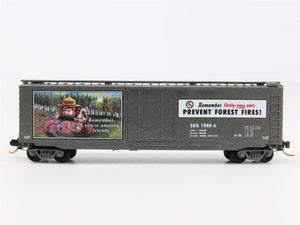 N Scale Micro-Trains 03200404 SBX Smokey Bear 50' Plug Door Box Car 1980 A RTR