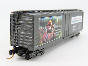 N Scale Micro-Trains 03200404 SBX Smokey Bear 50' Plug Door Box Car 1980 A RTR