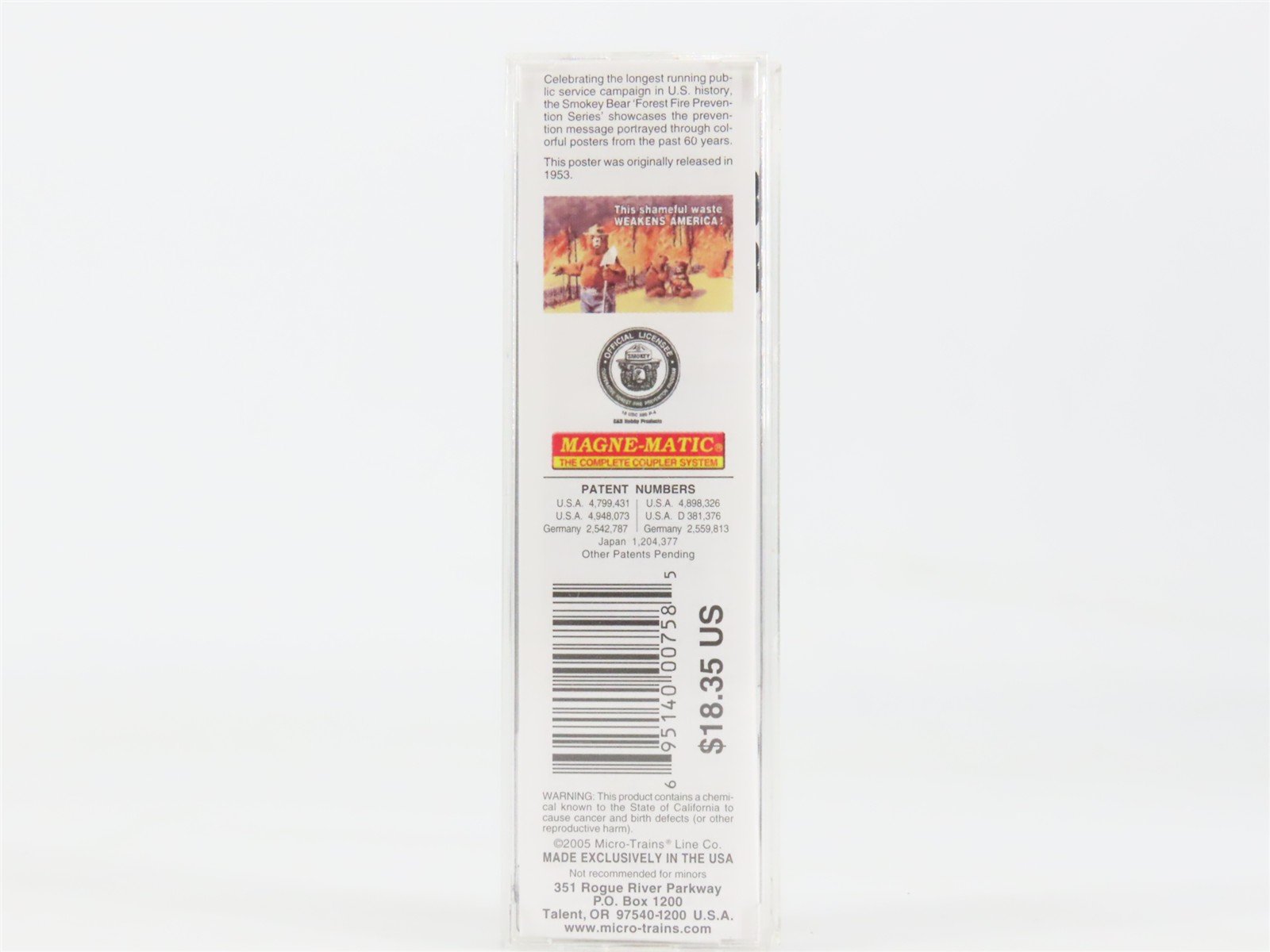 N Scale Micro-Trains 03200403 SBX Smokey Bear 50' Box Car 1953 B RTR