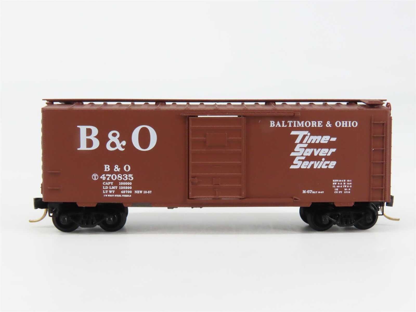 N Scale Micro-Trains 20346/3 B&O Baltimore & Ohio 40' Box Car 470835 RTR