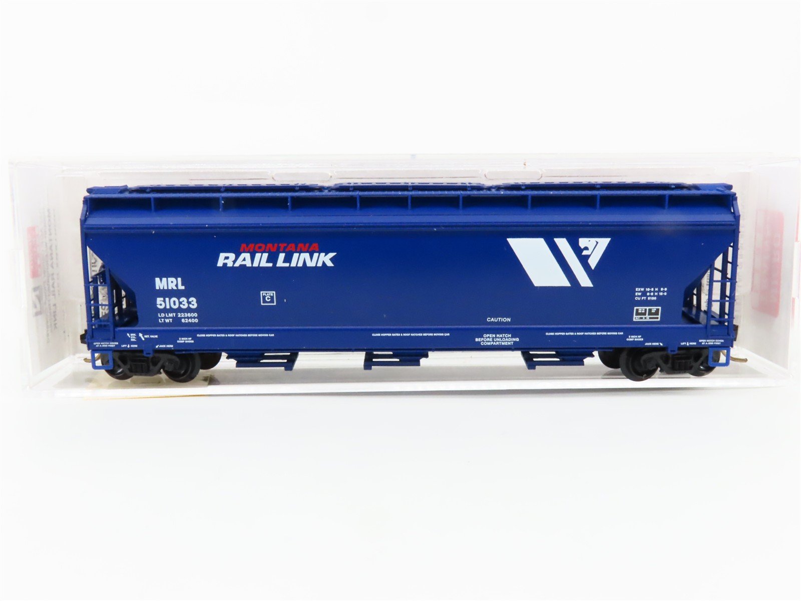 N Scale Micro-Trains 94080 MRL Montana Rail Link 3-Bay Covered Hopper 51033 RTR