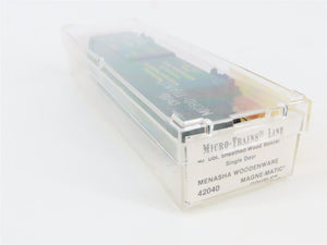 N Scale Micro-Trains 42040 Menasha Woodenware Co 40' Box Car 224 RTR