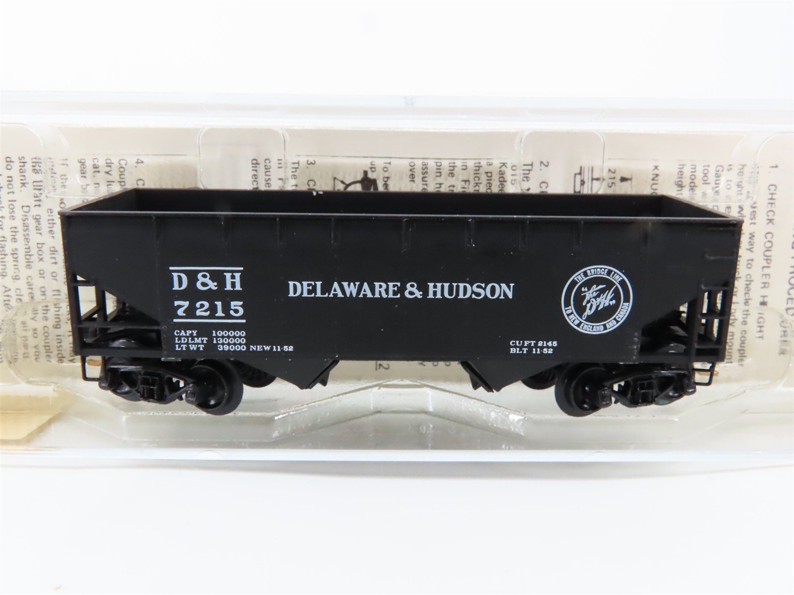 N Scale Micro-Trains 55170 D&H Delaware & Hudson 33' 2-Bay Hopper 7215 RTR