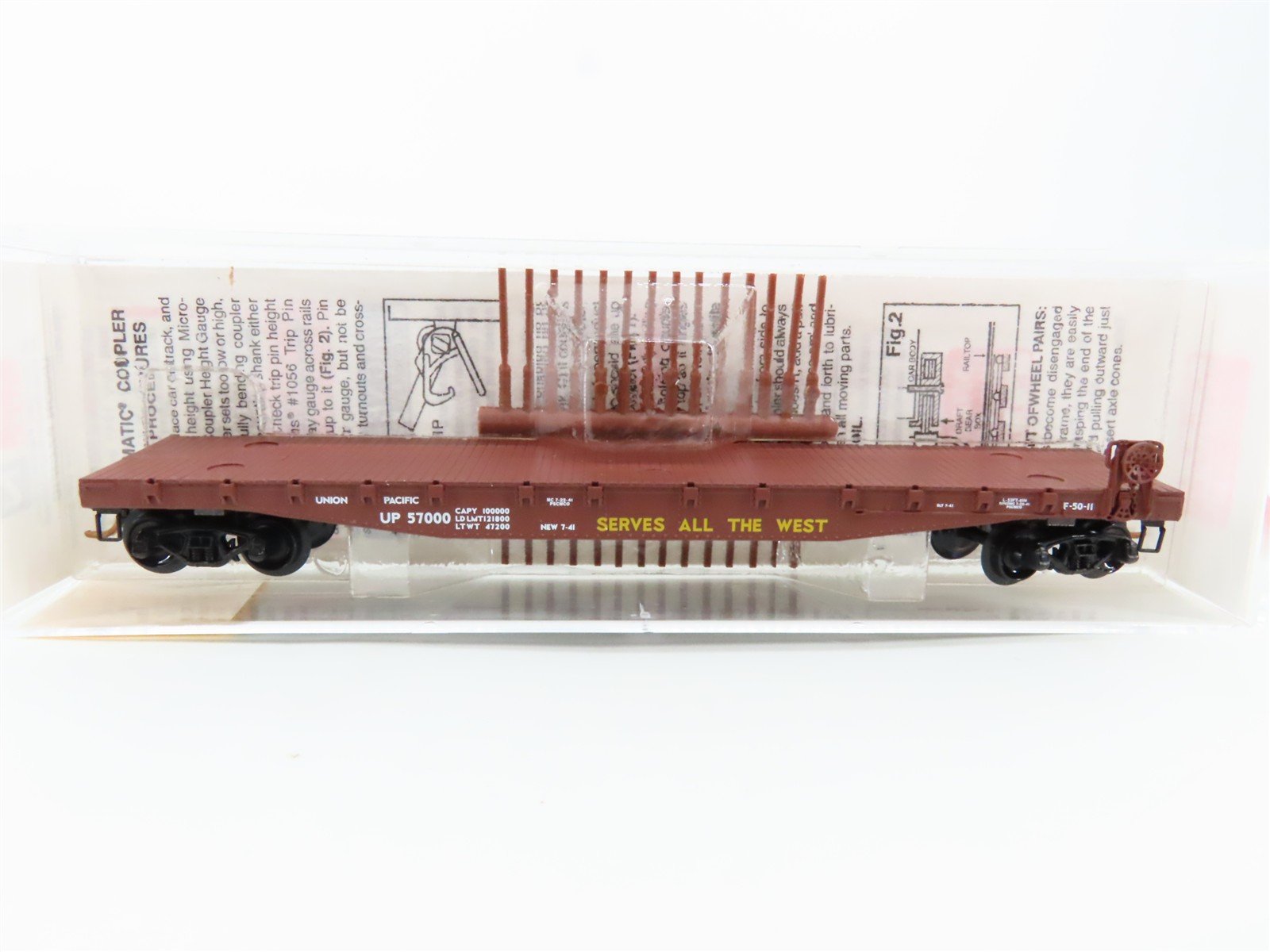 N Scale Micro-Trains 45050 UP Union Pacific 50' Flat Car 57000 RTR