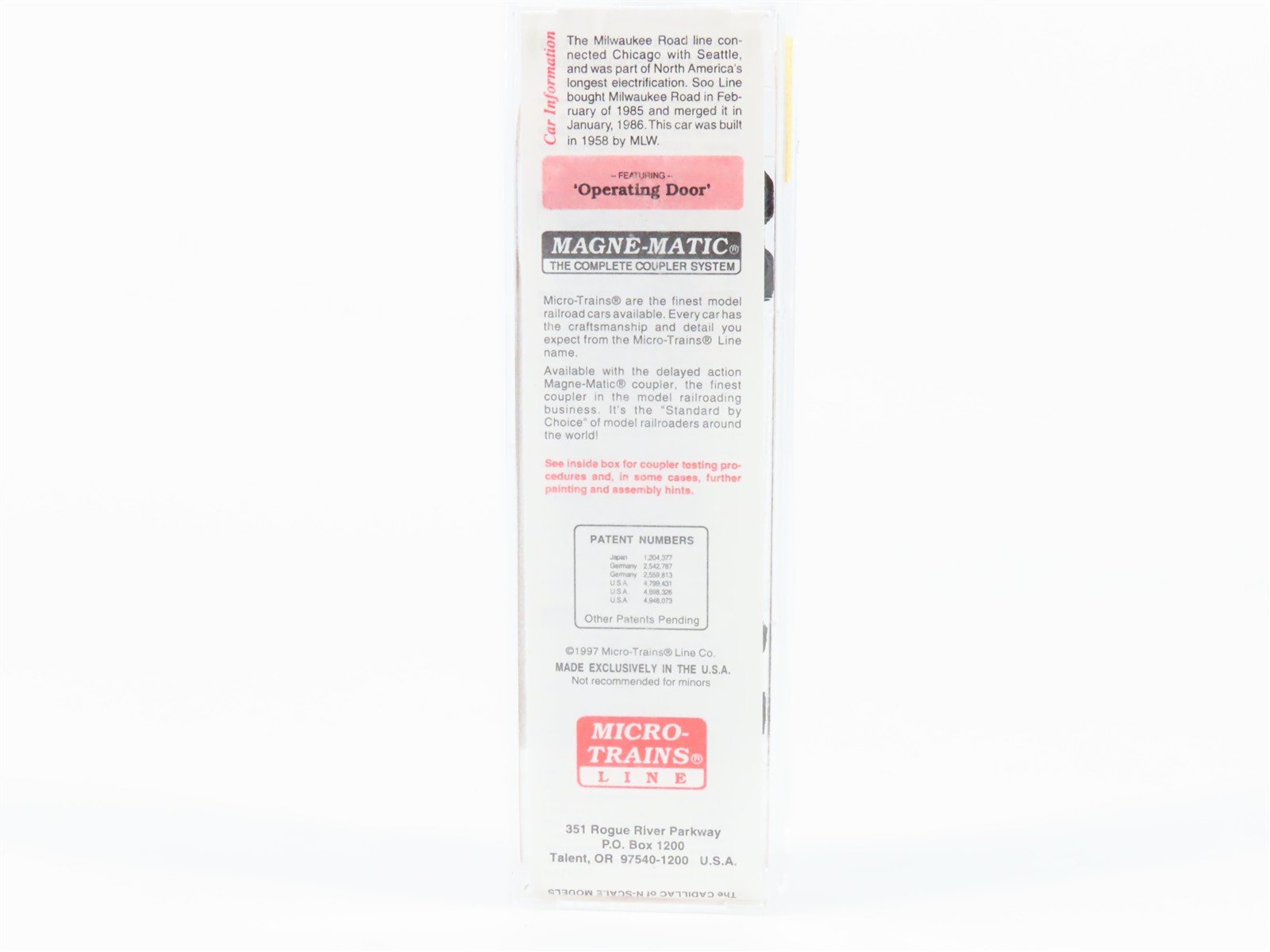 N Scale Micro-Trains 22180 MILW Milwaukee Road 40' Box Car 29960 RTR