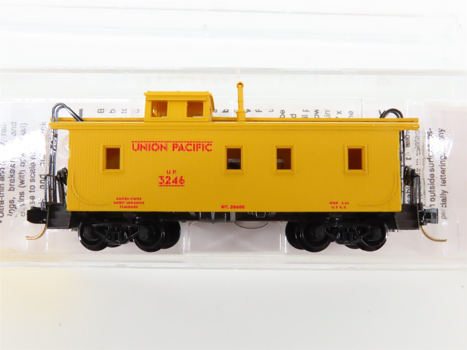 N Scale Micro-Trains 50100 UP Union Pacific 34' Wood-Sheathed Caboose 3246 RTR