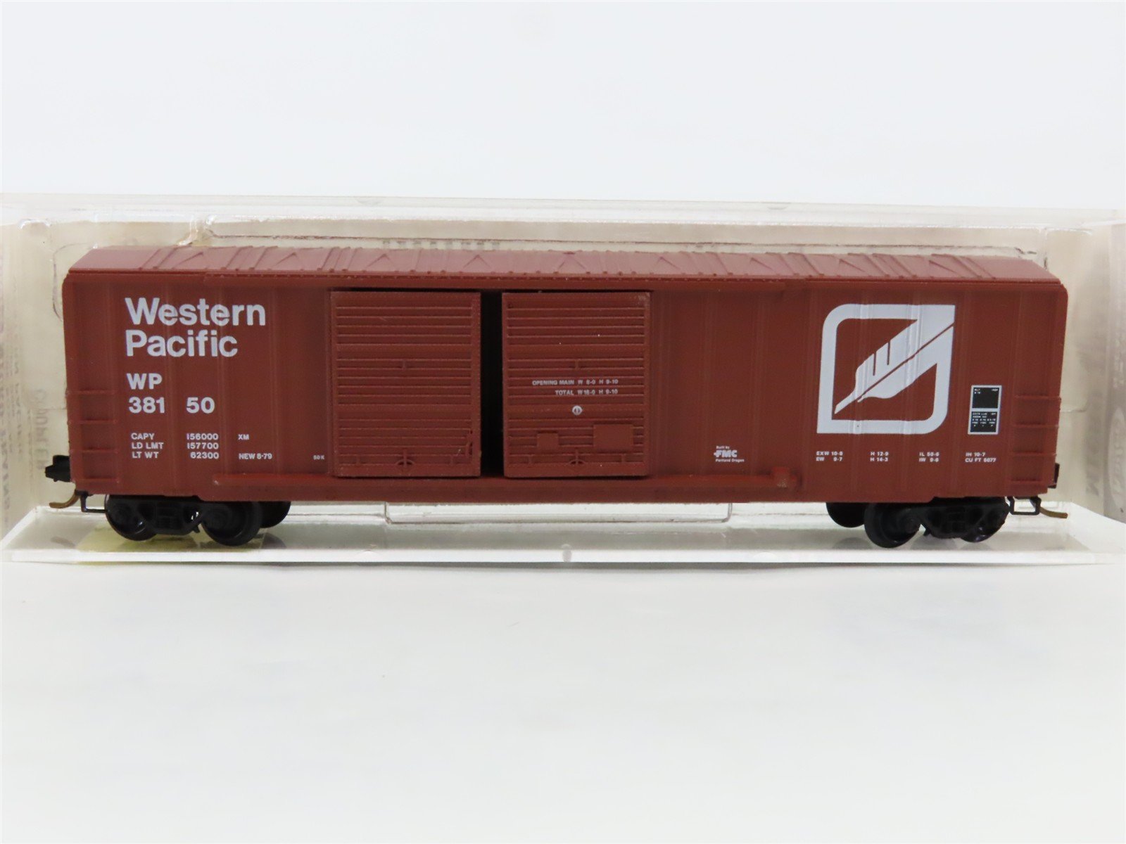 N Scale Micro-Trains 30080 Western Pacific 50' Ribside Double Door Box Car RTR