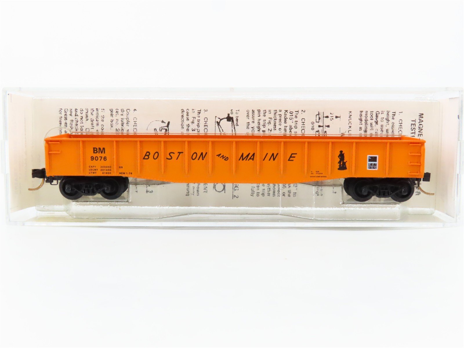 N Scale Micro-Trains 46180 BM Boston & Maine 50' Gondola 9076 RTR